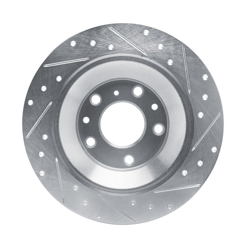 R1 13-25 Mazda CX-30 Rear Left Drilled & Slotted Silver Brake Rotor-Brake Rotors - Slot & Drilled-Grocery Getter Performance