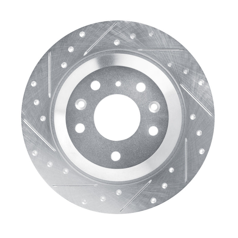R1 13-25 Mazda CX-30 Rear Left Drilled & Slotted Silver Brake Rotor-Brake Rotors - Slot & Drilled-Grocery Getter Performance