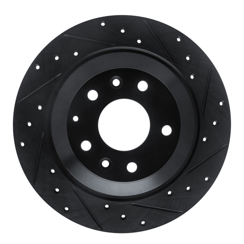 R1 13-25 Mazda CX-30 Rear Right Drilled & Slotted Black Brake Rotor-Brake Rotors - Slot & Drilled-Grocery Getter Performance