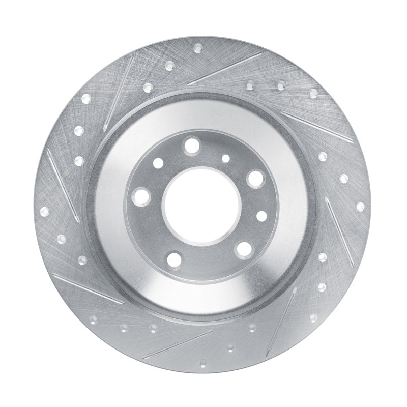 R1 13-25 Mazda MX-30 Rear Right Drilled & Slotted Silver Brake Rotor-Brake Rotors - Slot & Drilled-Grocery Getter Performance
