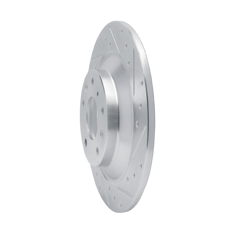 R1 13-25 Mazda MX-30 Rear Right Drilled & Slotted Silver Brake Rotor-Brake Rotors - Slot & Drilled-Grocery Getter Performance