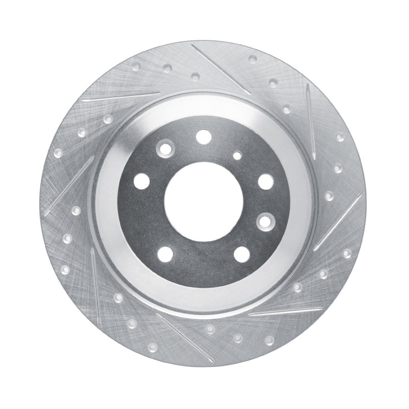 R1 13-25 Mazda MX-30 Rear Right Drilled & Slotted Silver Brake Rotor-Brake Rotors - Slot & Drilled-Grocery Getter Performance