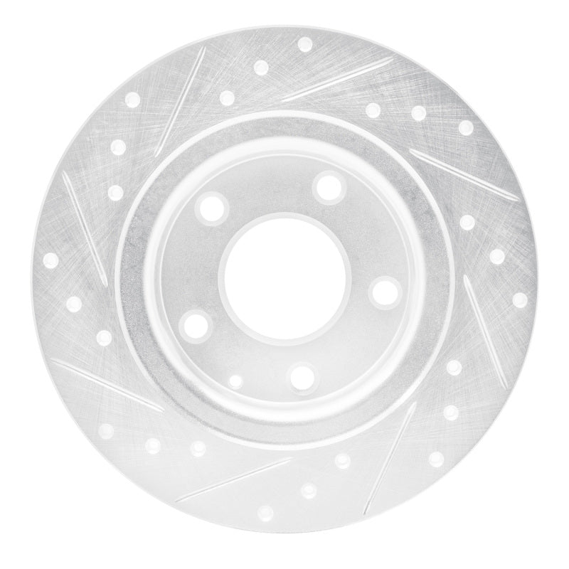 R1 14-21 Mazda 6 Rear Right Drilled & Slotted Silver Brake Rotor-Brake Rotors - Slot & Drilled-Grocery Getter Performance