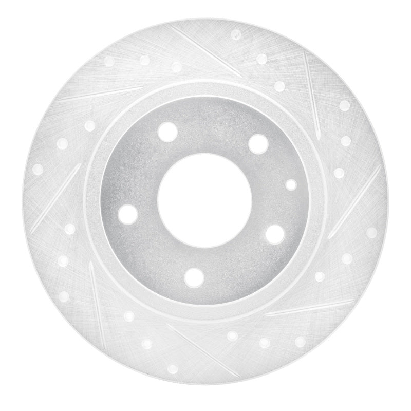 R1 14-21 Mazda 6 Rear Right Drilled & Slotted Silver Brake Rotor-Brake Rotors - Slot & Drilled-Grocery Getter Performance