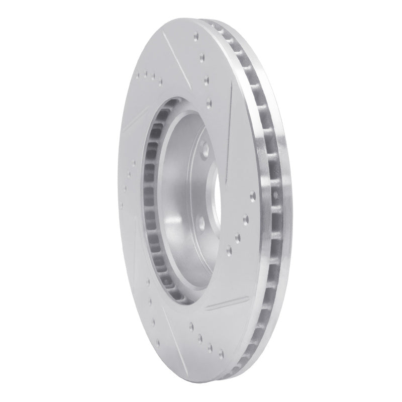 R1 14-24 Mazda 3 Front Left Drilled & Slotted Silver Brake Rotor-Brake Rotors - Slot & Drilled-Grocery Getter Performance