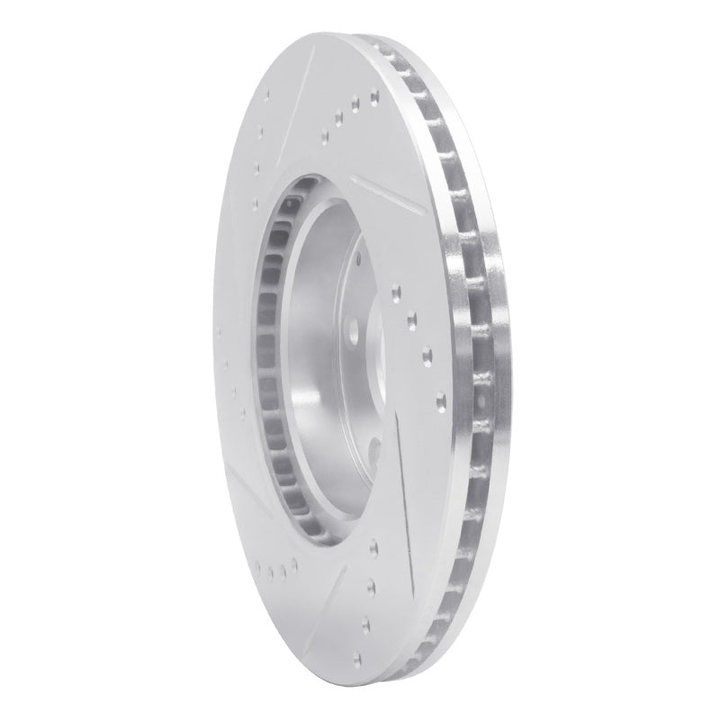 R1 14-24 Mazda 3 Front Right Drilled & Slotted Silver Brake Rotor-Brake Rotors - Slot & Drilled-Grocery Getter Performance