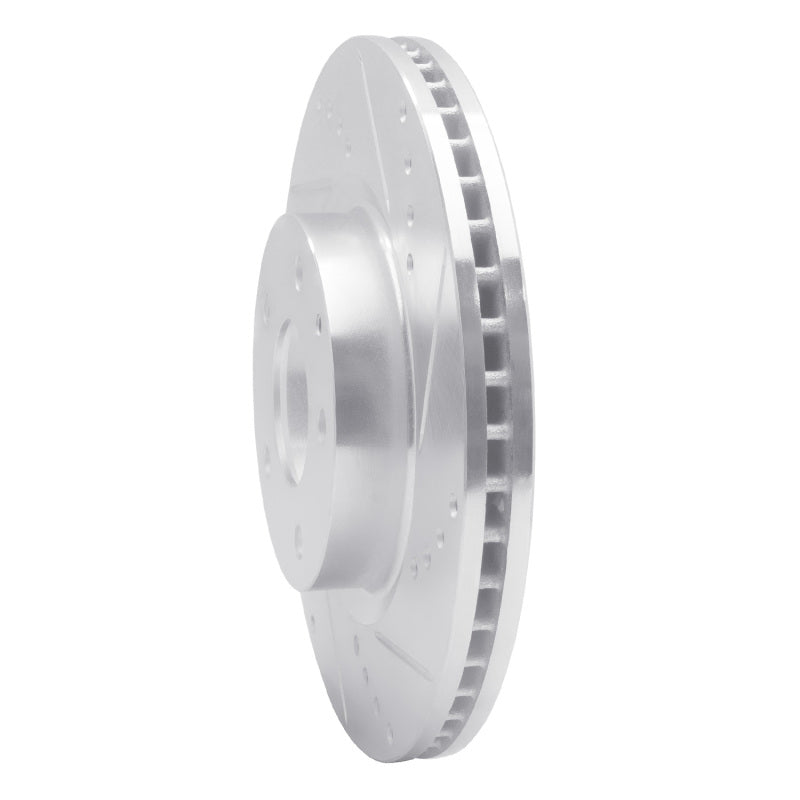 R1 14-24 Mazda 3 Front Right Drilled & Slotted Silver Brake Rotor-Brake Rotors - Slot & Drilled-Grocery Getter Performance