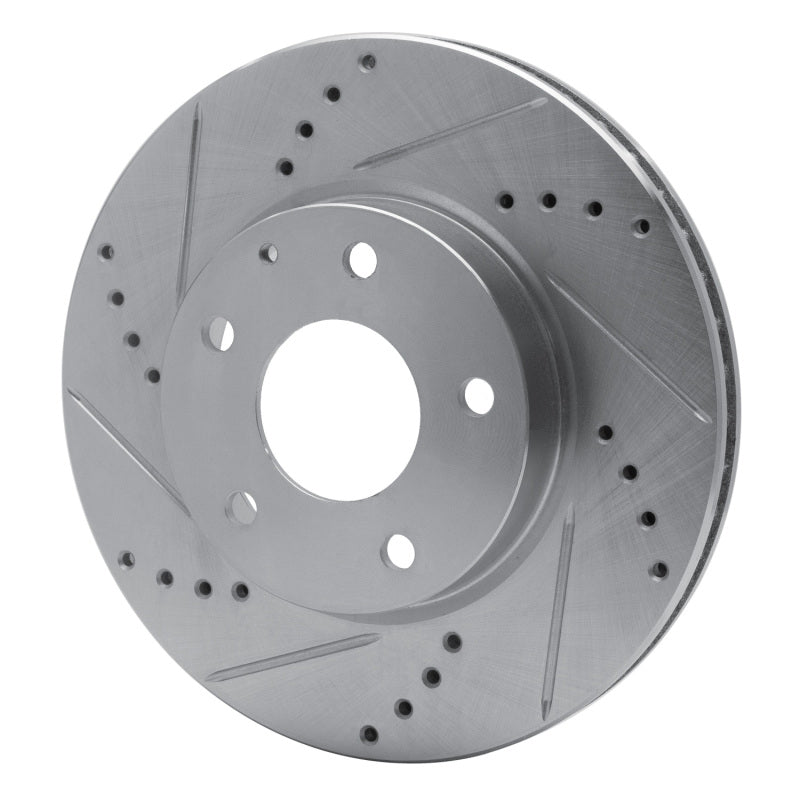 R1 14-24 Mazda CX-3 Front Left Drilled & Slotted Silver Brake Rotor-Brake Rotors - Slot & Drilled-Grocery Getter Performance