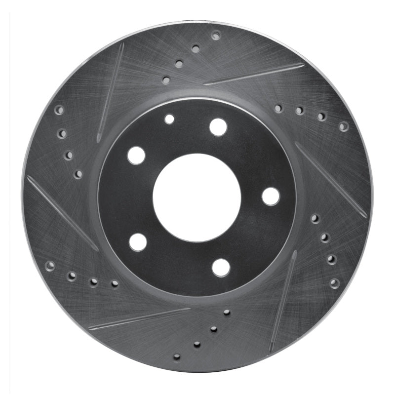 R1 14-24 Mazda CX-3 Front Left Drilled & Slotted Silver Brake Rotor-Brake Rotors - Slot & Drilled-Grocery Getter Performance