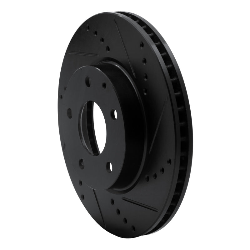R1 14-24 Mazda CX-3 Front Right Drilled & Slotted Black Brake Rotor-Brake Rotors - Slot & Drilled-Grocery Getter Performance