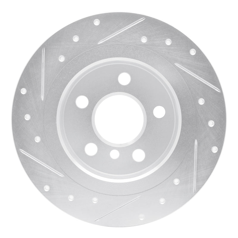 R1 14-25 BMW 220i (Mexico) Rear Right Drilled & Slotted Silver Brake Rotor-Brake Rotors - Slot & Drilled-Grocery Getter Performance