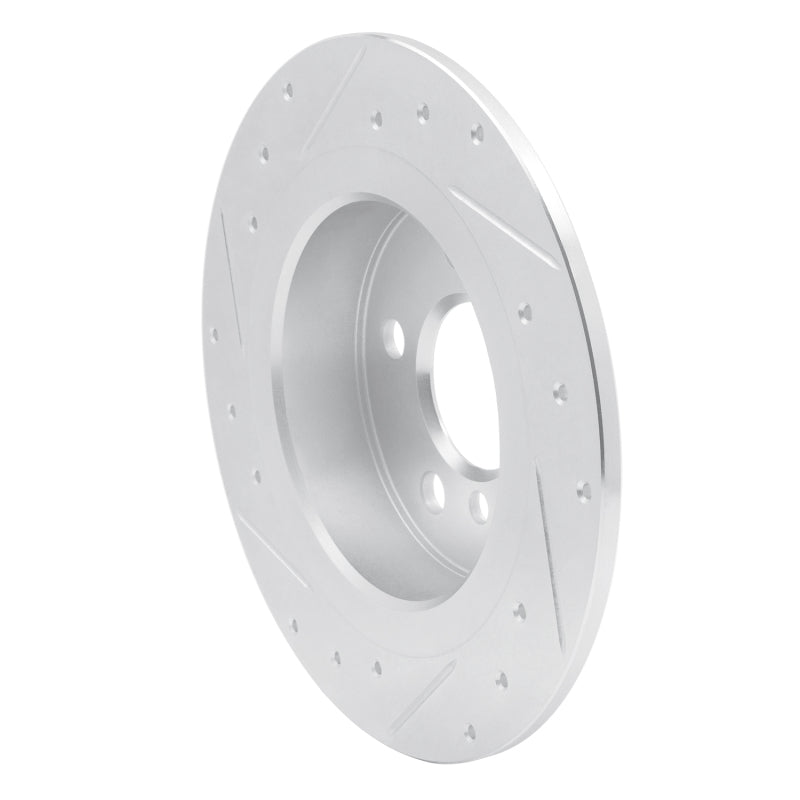 R1 14-25 BMW 220i (Mexico) Rear Right Drilled & Slotted Silver Brake Rotor-Brake Rotors - Slot & Drilled-Grocery Getter Performance