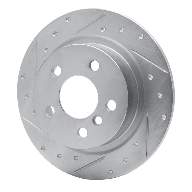 R1 14-25 BMW i3 Rear Left Drilled & Slotted Silver Brake Rotor-Brake Rotors - Slot & Drilled-Grocery Getter Performance