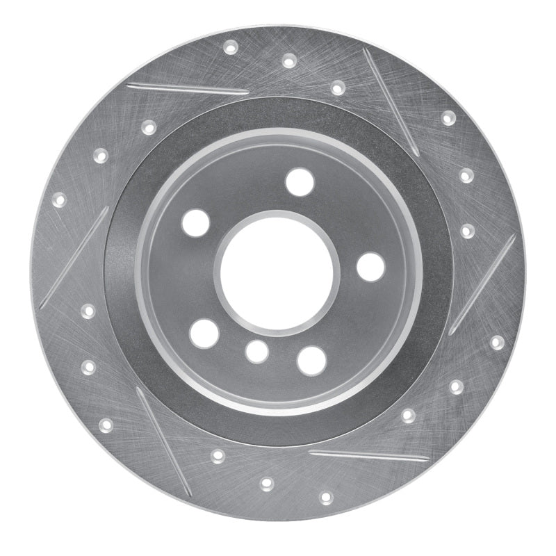 R1 14-25 BMW i3 Rear Left Drilled & Slotted Silver Brake Rotor-Brake Rotors - Slot & Drilled-Grocery Getter Performance