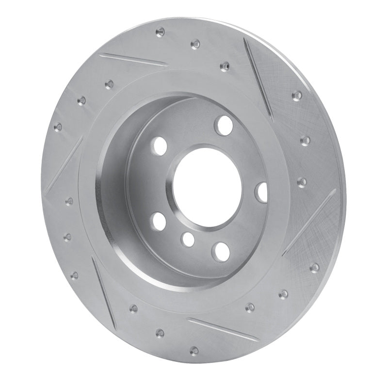 R1 14-25 BMW i3 Rear Left Drilled & Slotted Silver Brake Rotor-Brake Rotors - Slot & Drilled-Grocery Getter Performance