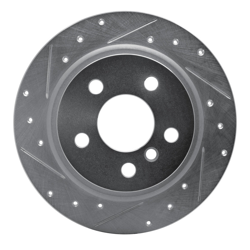 R1 14-25 BMW i3 Rear Left Drilled & Slotted Silver Brake Rotor-Brake Rotors - Slot & Drilled-Grocery Getter Performance