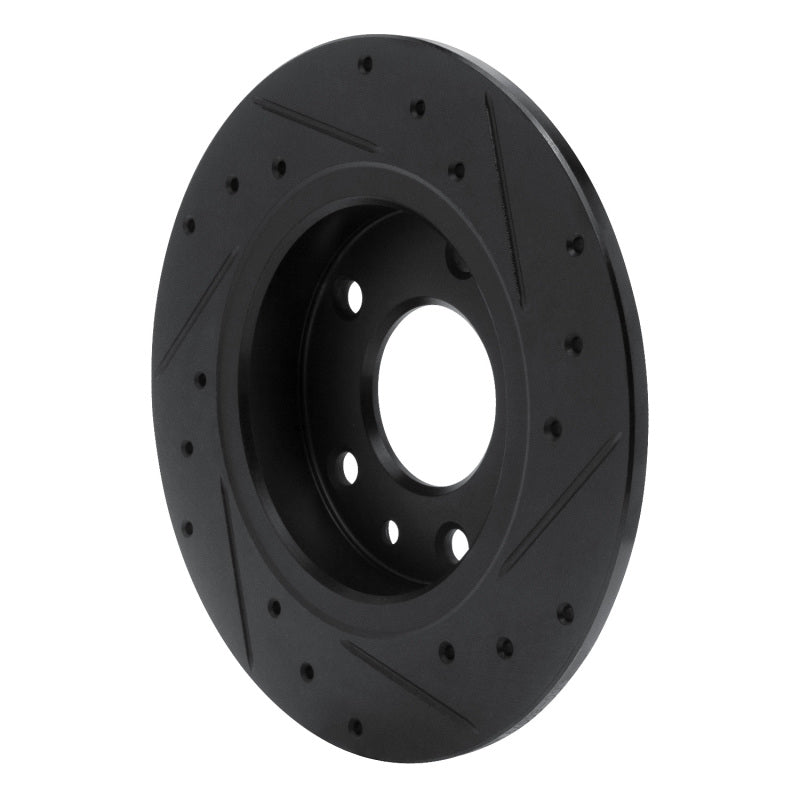 R1 14-25 Mazda 3 Rear Left Drilled & Slotted Black Brake Rotor-Brake Rotors - Slot & Drilled-Grocery Getter Performance