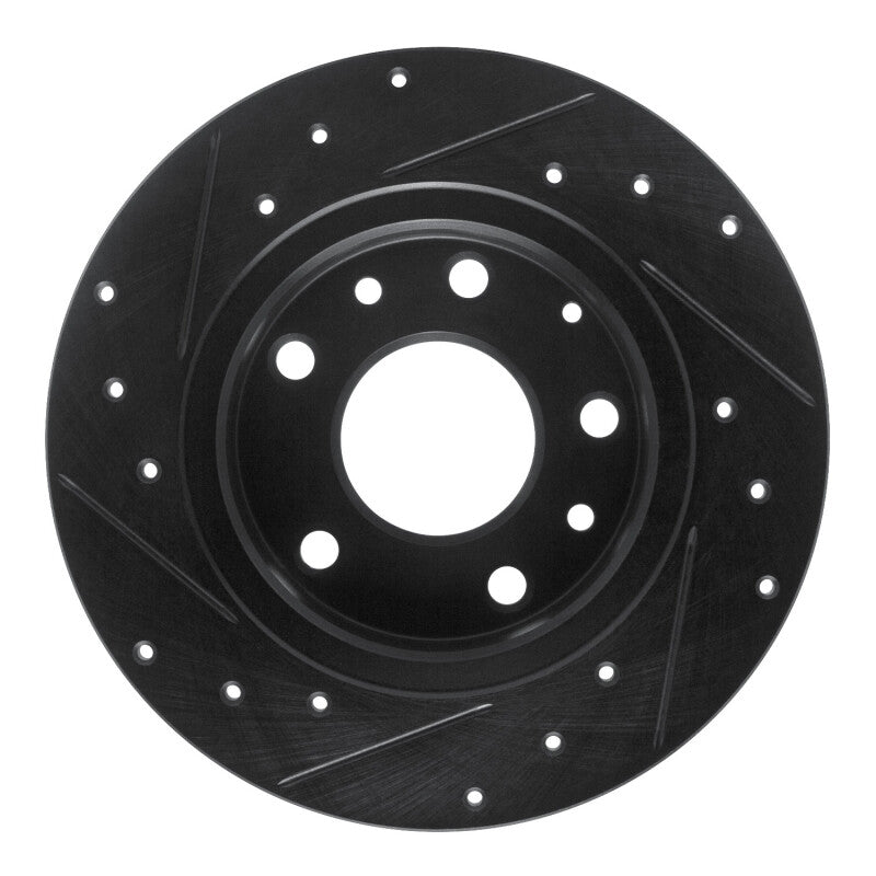 R1 14-25 Mazda 3 Rear Right Drilled & Slotted Black Brake Rotor-Brake Rotors - Slot & Drilled-Grocery Getter Performance