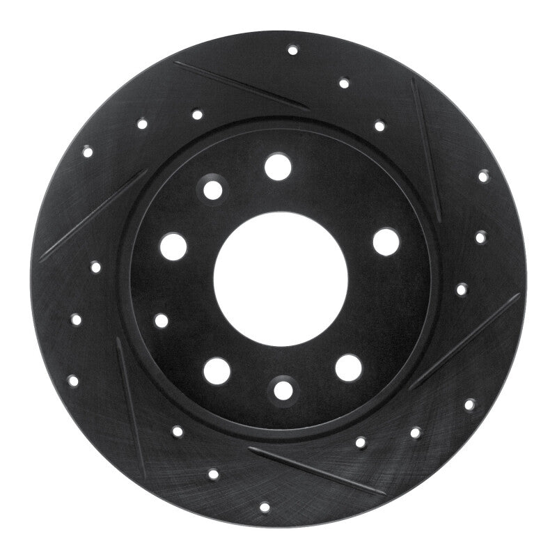 R1 14-25 Mazda 3 Rear Right Drilled & Slotted Black Brake Rotor-Brake Rotors - Slot & Drilled-Grocery Getter Performance