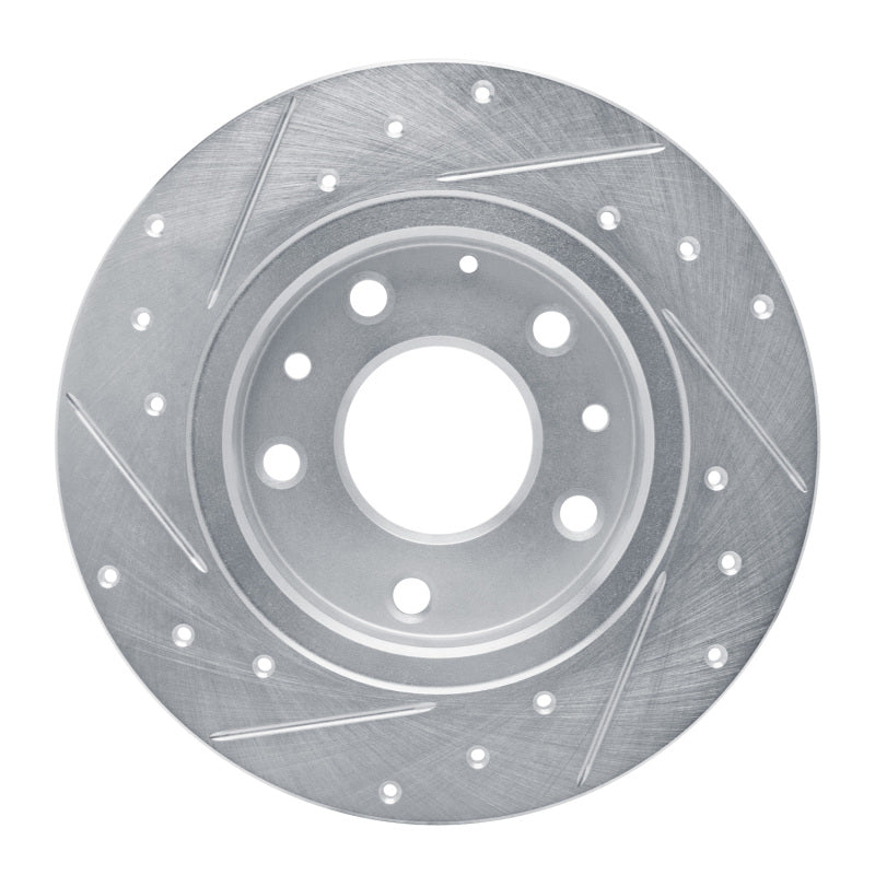 R1 14-25 Mazda 3 Rear Right Drilled & Slotted Silver Brake Rotor-Brake Rotors - Slot & Drilled-Grocery Getter Performance