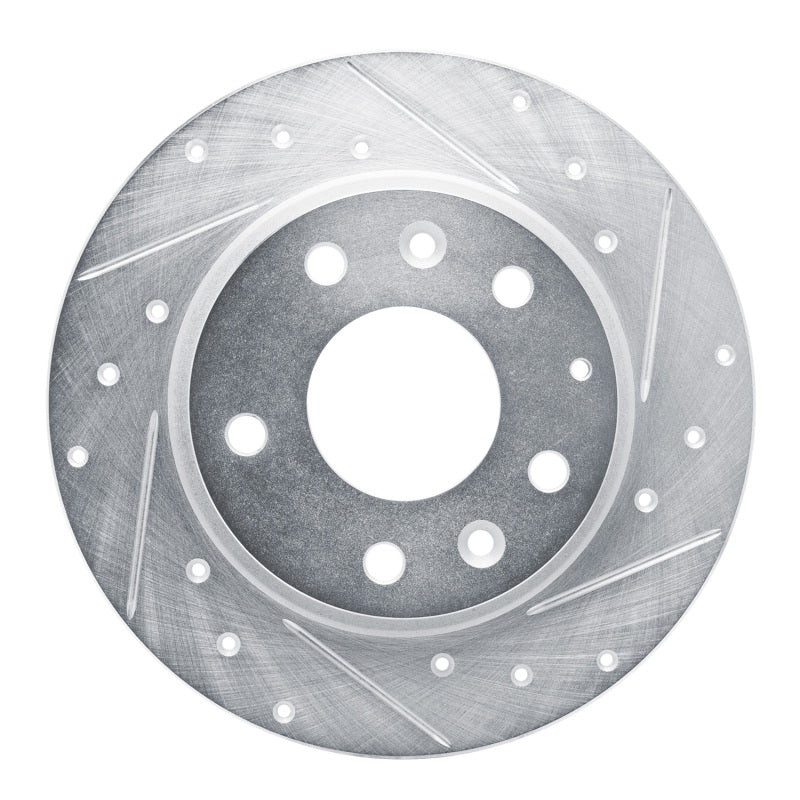 R1 14-25 Mazda 3 Rear Right Drilled & Slotted Silver Brake Rotor-Brake Rotors - Slot & Drilled-Grocery Getter Performance