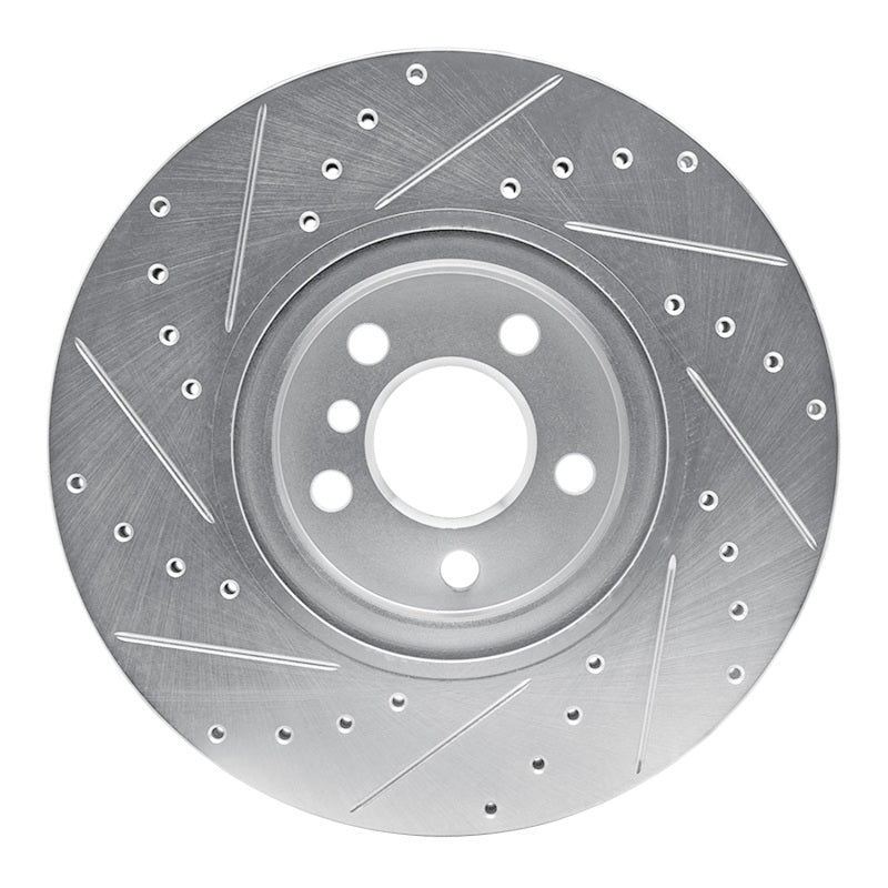 R1 15-25 BMW X1 (USA/Canada) Front Right Drilled & Slotted Silver Brake Rotor-Brake Rotors - Slot & Drilled-Grocery Getter Performance