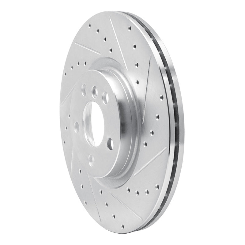 R1 15-25 BMW X1 (USA/Canada) Front Right Drilled & Slotted Silver Brake Rotor-Brake Rotors - Slot & Drilled-Grocery Getter Performance