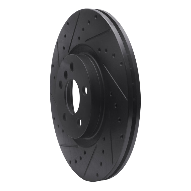 R1 15-25 BMW X2 Front Left Drilled & Slotted Black Brake Rotor-Brake Rotors - Slot & Drilled-Grocery Getter Performance