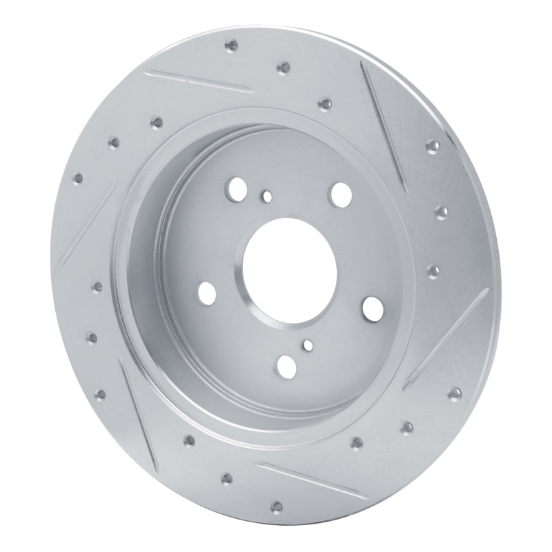 R1 15-25 Lexus ES350 Rear Left Drilled & Slotted Silver Brake Rotor-Brake Rotors - Slot & Drilled-Grocery Getter Performance