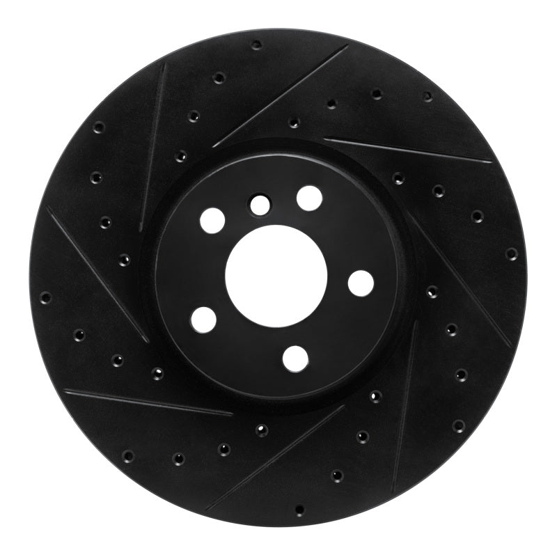 R1 15-26 BMW X1 (USA/Canada) Front Left Drilled & Slotted Black Brake Rotor-Brake Rotors - Slot & Drilled-Grocery Getter Performance