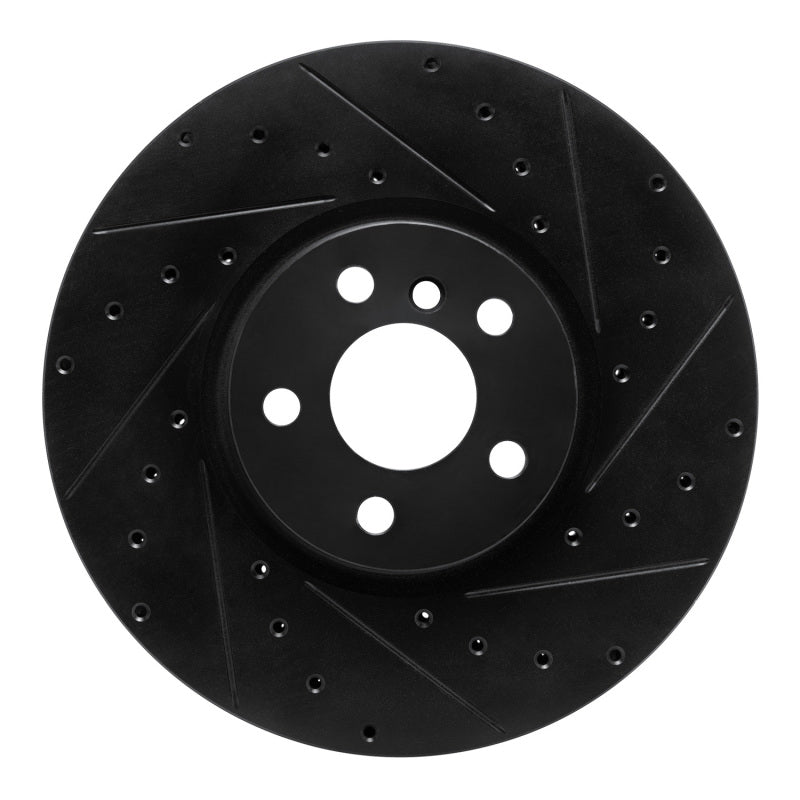 R1 15-26 BMW X1 (USA/Canada) Front Right Drilled & Slotted Black Brake Rotor-Brake Rotors - Slot & Drilled-Grocery Getter Performance