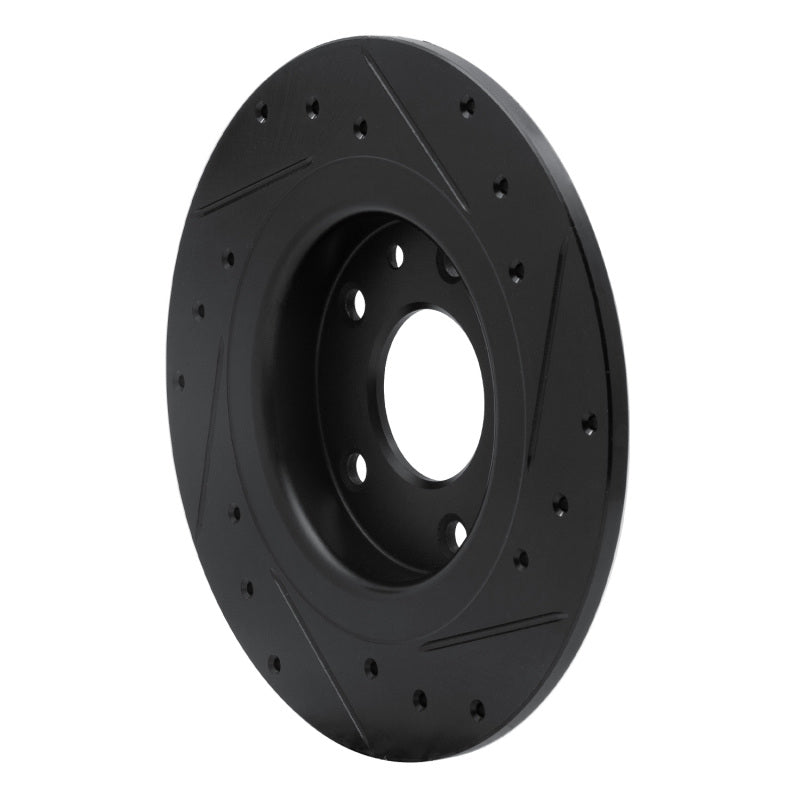R1 16-18 Mazda CX-3 Rear Left Drilled & Slotted Black Brake Rotor-Brake Rotors - Slot & Drilled-Grocery Getter Performance