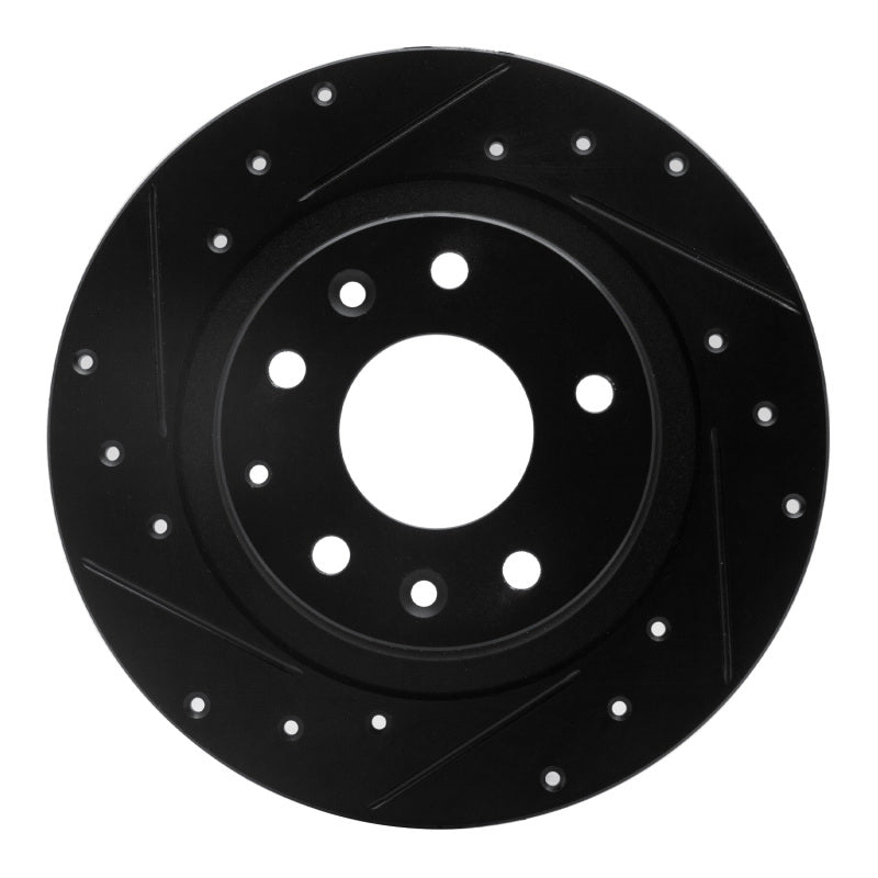 R1 16-18 Mazda CX-3 Rear Left Drilled & Slotted Black Brake Rotor-Brake Rotors - Slot & Drilled-Grocery Getter Performance
