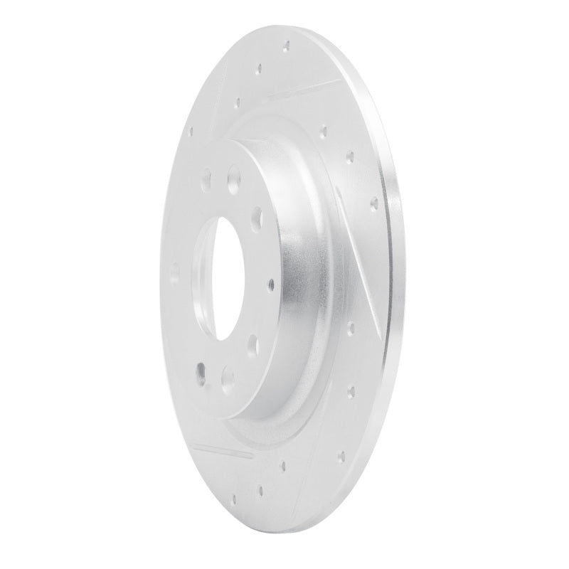 R1 16-18 Mazda CX-3 Rear Left Drilled & Slotted Silver Brake Rotor-Brake Rotors - Slot & Drilled-Grocery Getter Performance
