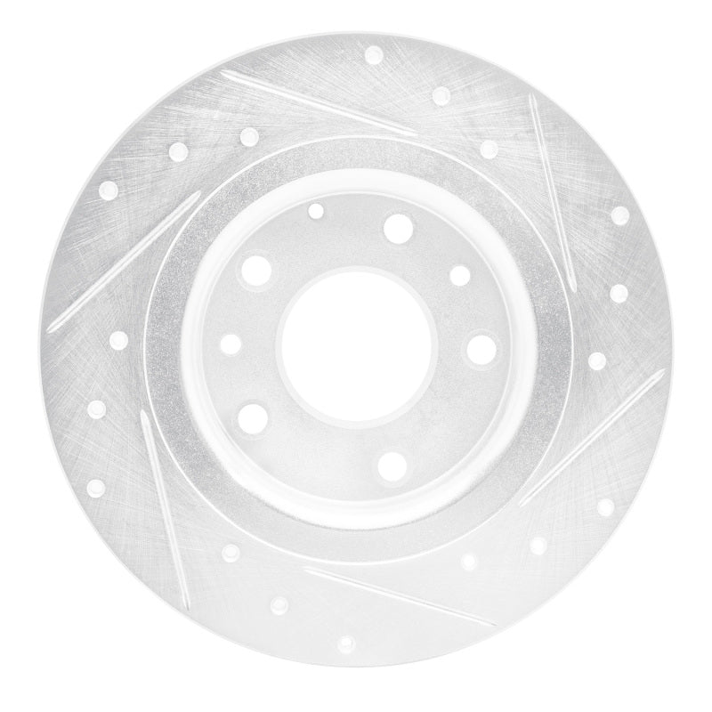R1 16-18 Mazda CX-3 Rear Left Drilled & Slotted Silver Brake Rotor-Brake Rotors - Slot & Drilled-Grocery Getter Performance