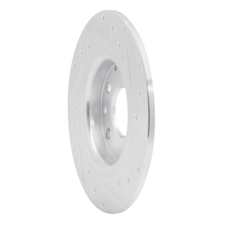 R1 16-18 Mazda CX-3 Rear Left Drilled & Slotted Silver Brake Rotor-Brake Rotors - Slot & Drilled-Grocery Getter Performance