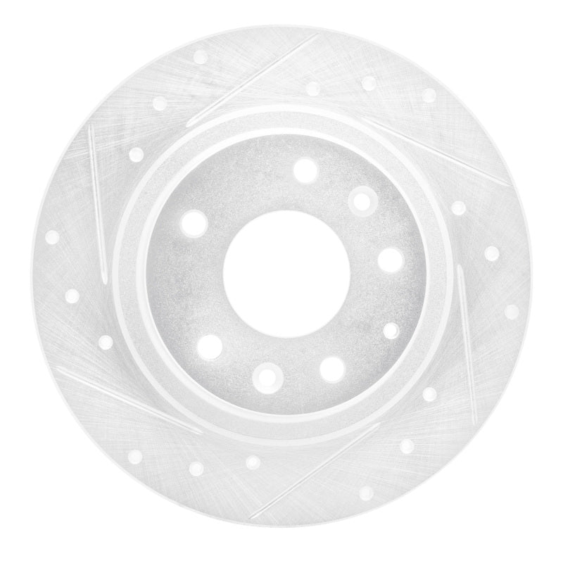 R1 16-18 Mazda CX-3 Rear Left Drilled & Slotted Silver Brake Rotor-Brake Rotors - Slot & Drilled-Grocery Getter Performance
