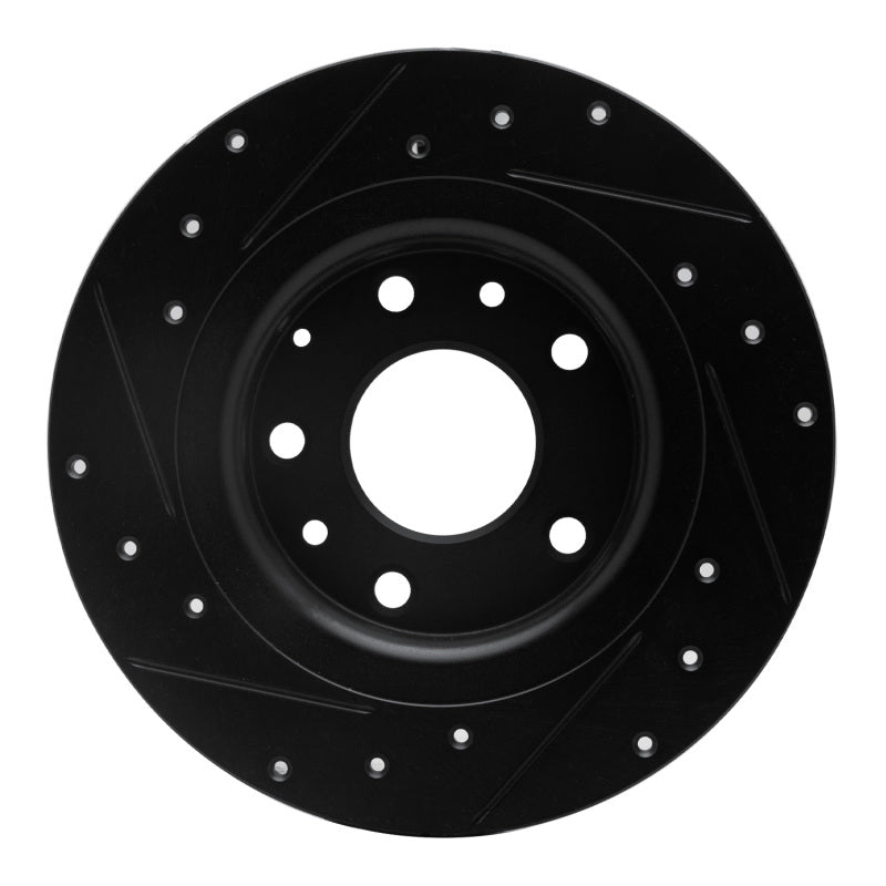R1 16-18 Mazda CX-3 Rear Right Drilled & Slotted Black Brake Rotor-Brake Rotors - Slot & Drilled-Grocery Getter Performance
