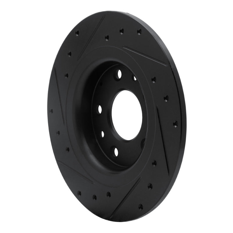 R1 16-18 Mazda CX-3 Rear Right Drilled & Slotted Black Brake Rotor-Brake Rotors - Slot & Drilled-Grocery Getter Performance