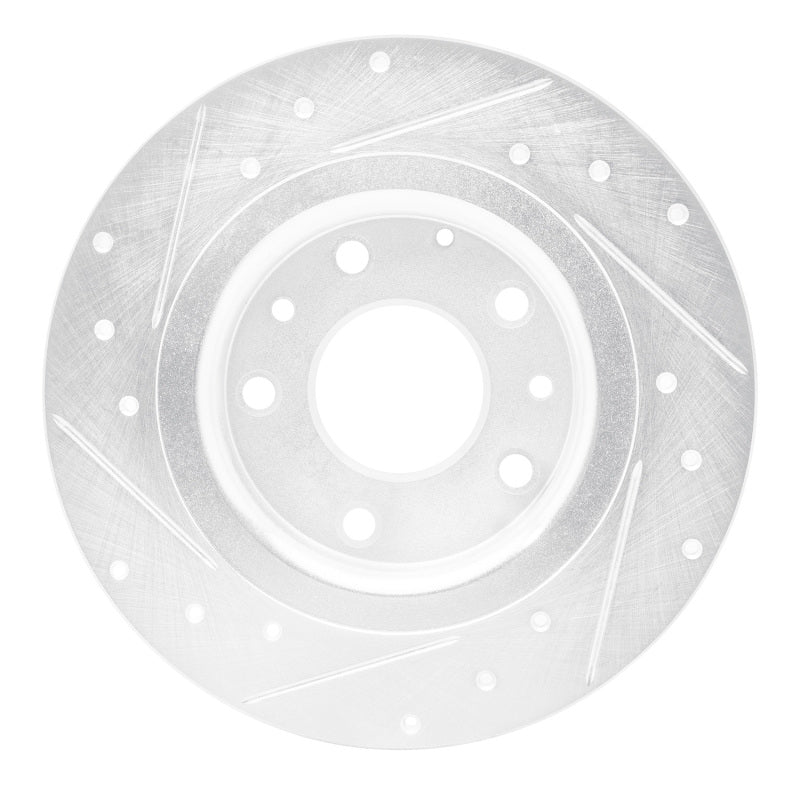 R1 16-18 Mazda CX-3 Rear Right Drilled & Slotted Silver Brake Rotor-Brake Rotors - Slot & Drilled-Grocery Getter Performance