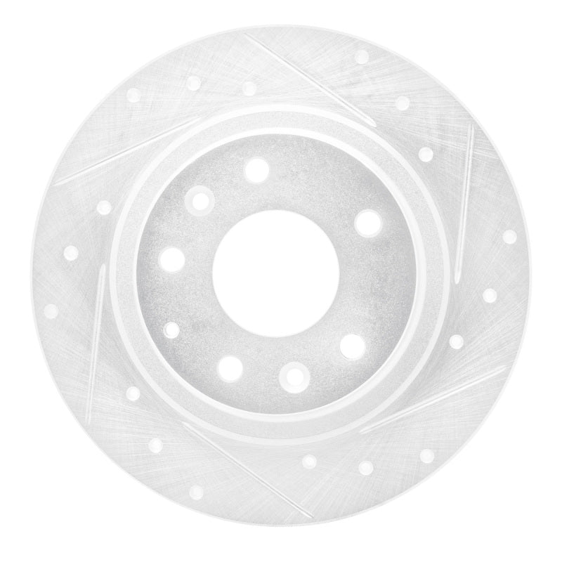 R1 16-18 Mazda CX-3 Rear Right Drilled & Slotted Silver Brake Rotor-Brake Rotors - Slot & Drilled-Grocery Getter Performance
