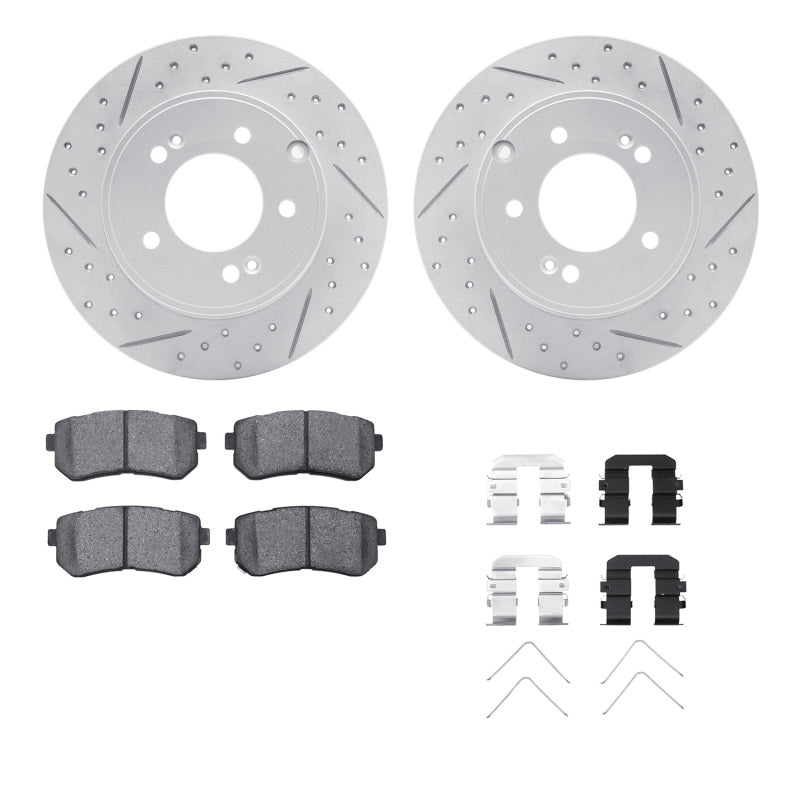 R1 16-20 Hyundai Sonata Rear Drill/Slot Carbon Coated Rotor Set w/Optimum Pads-Brake Rotors - Slot & Drilled-Grocery Getter Performance