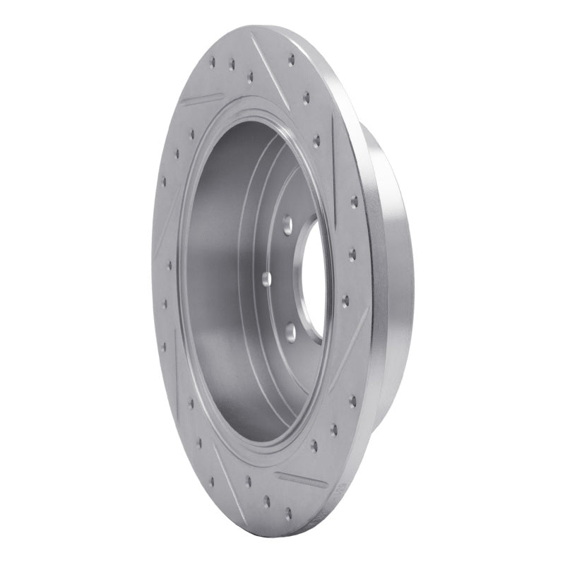 R1 16-22 Hyundai TUCSON Rear Left Drilled & Slotted Silver Brake Rotor-Brake Rotors - Slot & Drilled-Grocery Getter Performance
