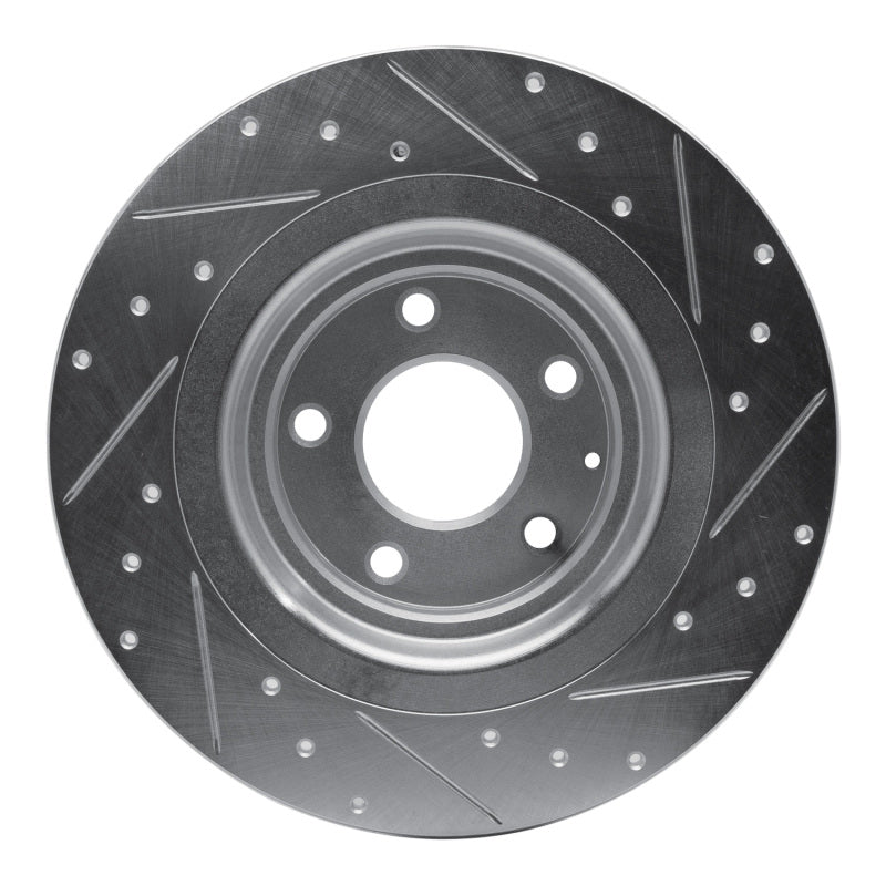R1 16-23 Mazda CX-9 Rear Left Drilled & Slotted Silver Brake Rotor-Brake Rotors - Slot & Drilled-Grocery Getter Performance