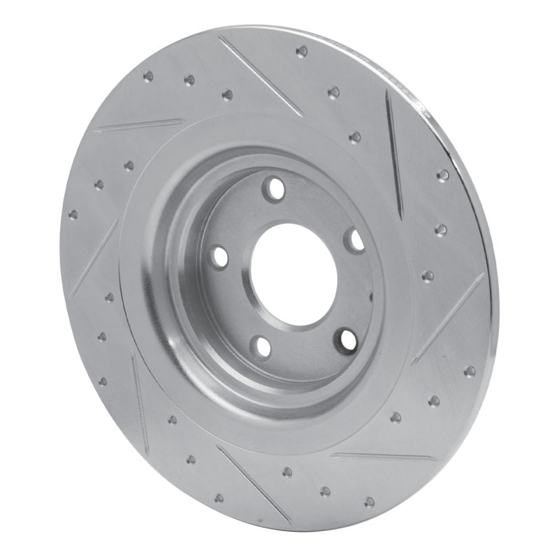 R1 16-23 Mazda CX-9 Rear Left Drilled & Slotted Silver Brake Rotor-Brake Rotors - Slot & Drilled-Grocery Getter Performance