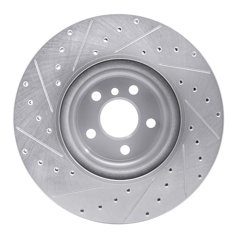 R1 16-25 BMW 330e xDrive Rear Right Drilled & Slotted Silver Brake Rotor-Brake Rotors - Slot & Drilled-Grocery Getter Performance