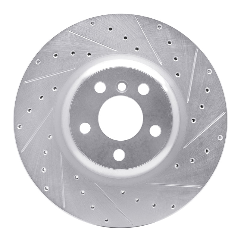 R1 16-25 BMW 330e xDrive Rear Right Drilled & Slotted Silver Brake Rotor-Brake Rotors - Slot & Drilled-Grocery Getter Performance