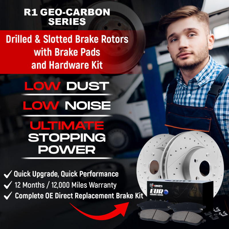 R1 16-25 BMW X4 Front & Rear Drill/Slot Carbon Coated Rotor Set w/Euro Ceramic Pads-Brake Rotors - Slot & Drilled-Grocery Getter Performance