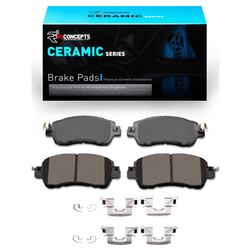 R1 16-25 Mazda 2 (Mexico) Front Ceramic Brake Pads & Hardware Kit-Brake Pads - OE-Grocery Getter Performance