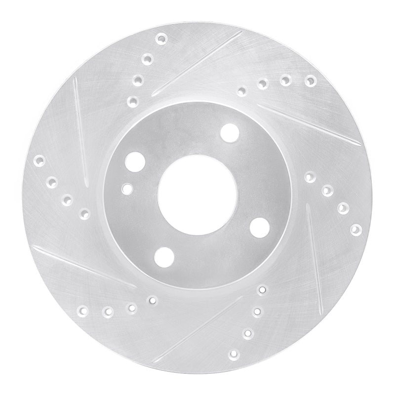 R1 16-25 Mazda 2 (Mexico) Front Left Drilled & Slotted Silver Brake Rotor-Brake Rotors - Slot & Drilled-Grocery Getter Performance